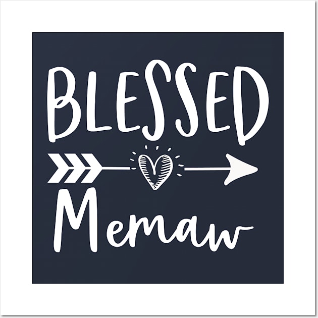 Funny Memaw Gift Blessed Memaw Wall Art by kmcollectible